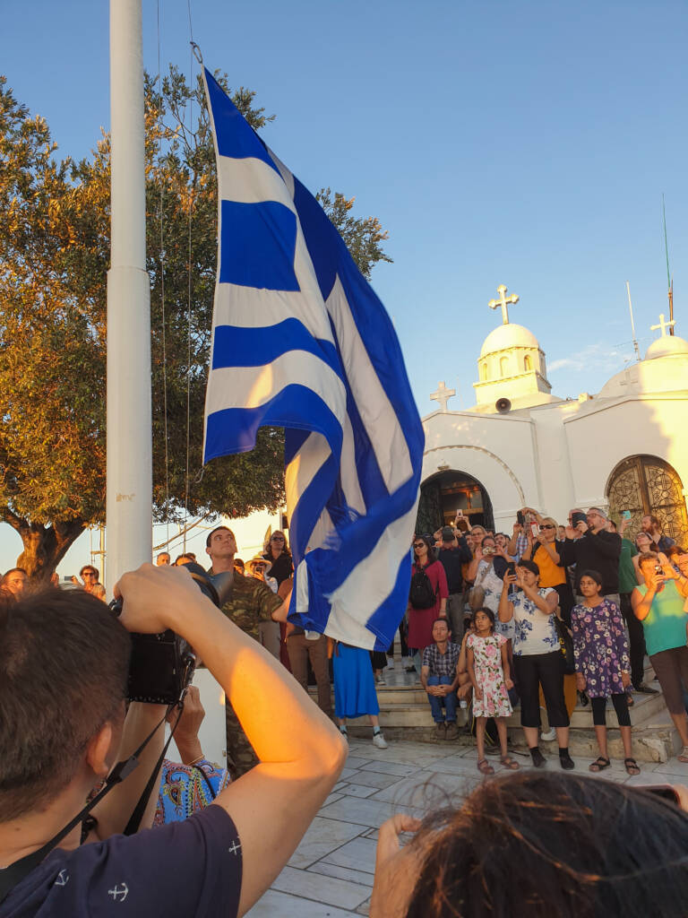 Drapeau Grec au Mont Lycabette